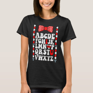 Alphabet ABC I Love You Valentines Day Teacher Boy T-Shirt