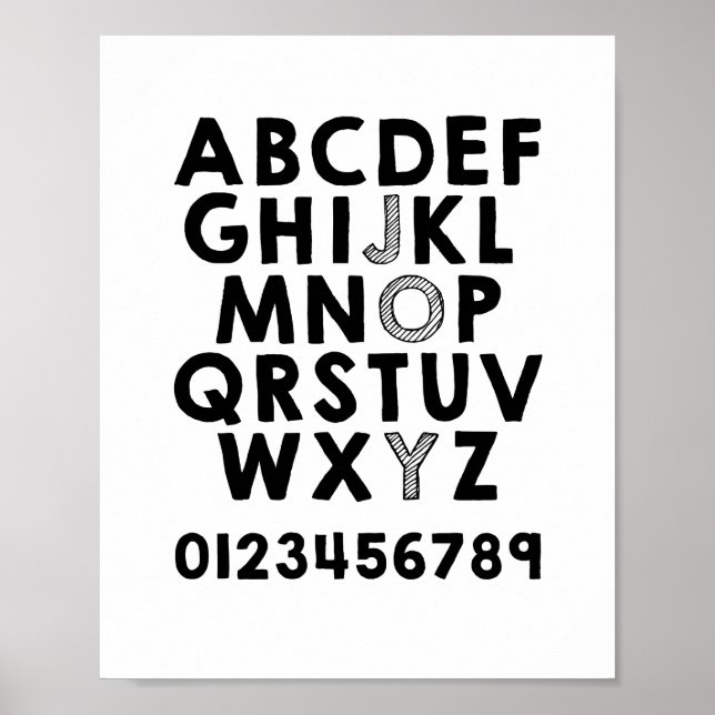 Alphabet ABC Number Educational Poster (Front)