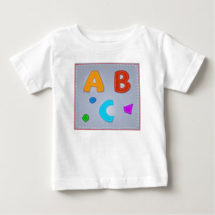 Alphabet ABC Vector Stitches Red Blue Purple Orang Baby T-Shirt