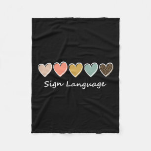 Alphabet American Asl Teacher Sing Language Fleece Blanket