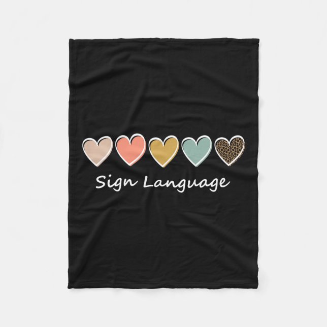Alphabet American Asl Teacher Sing Language  Fleece Blanket (Front)