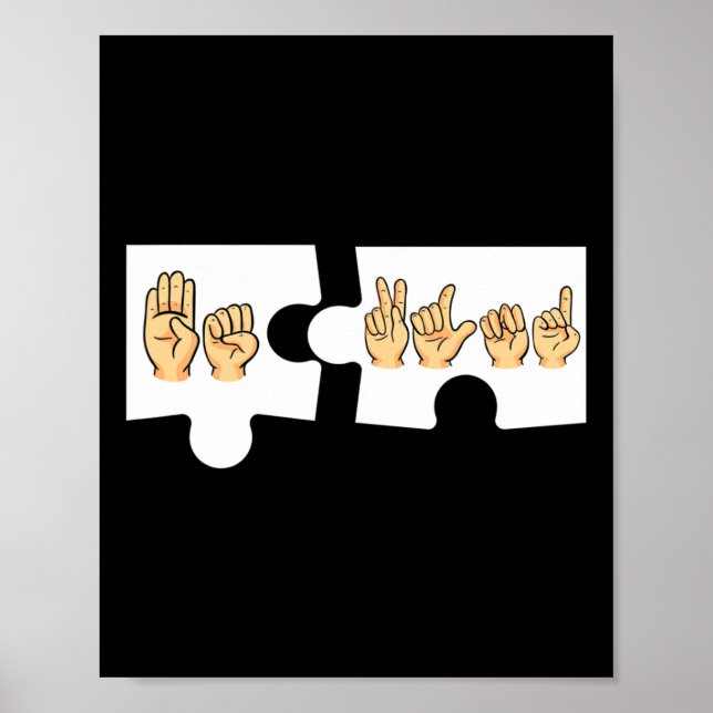 Alphabet American Sing Language Asl Teacher Be Kin Poster (Front)
