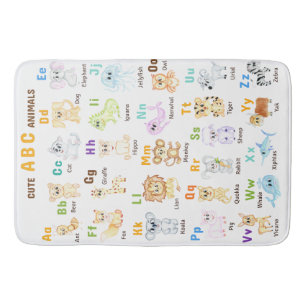 Alphabet Animal ABC Cute animals Bath Mat