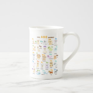 Alphabet Animal ABC Cute animals Bone China Mug