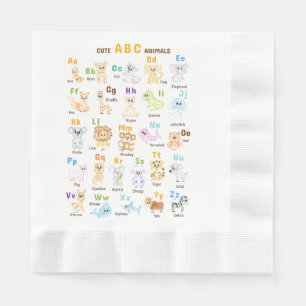 Alphabet Animal ABC Cute animals Napkin