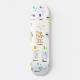 Alphabet Animal ABC Cute animals Skateboard