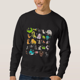 Alphabet Animal Abc Learning A-Z List For Boys And Sweatshirt