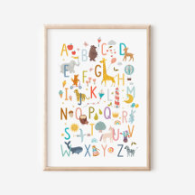 Alphabet Animal ABC Poster Print