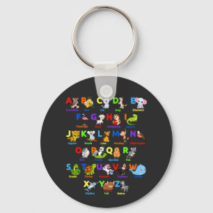 Alphabet Animal ABCs Learning Basic Button Keychai Keychain