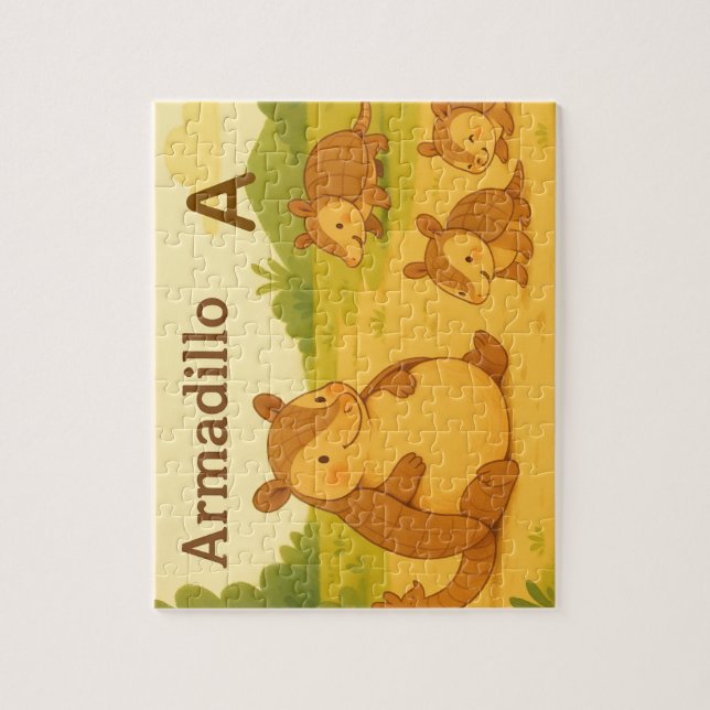 "Alphabet Animals A is Armadillo!" Jigsaw Puzzle (Vertical)