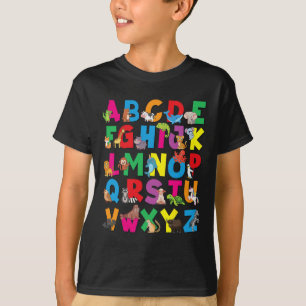 Alphabet Animals Abcs Zoo Kids Boys Girls Teacher T-Shirt