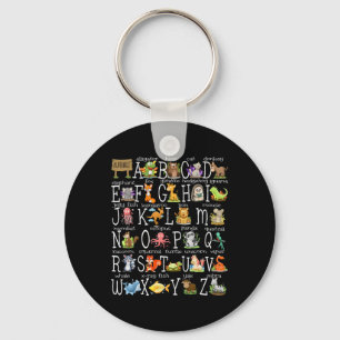 Alphabet Animals Byck To School Pre-k Kindergarten Keychain