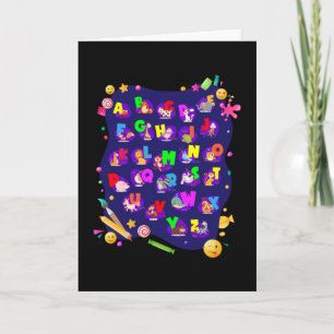 Alphabet Animals School Start Girls Boys Card