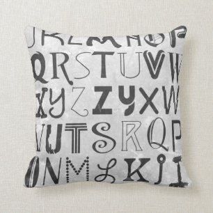 Alphabet Art Throw Pillow