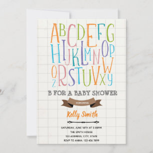 Alphabet B for baby shower theme Invitation