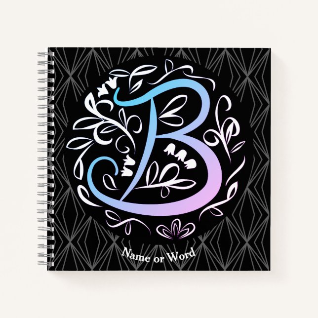Alphabet B Monogram Handwritting Notebook (Front)