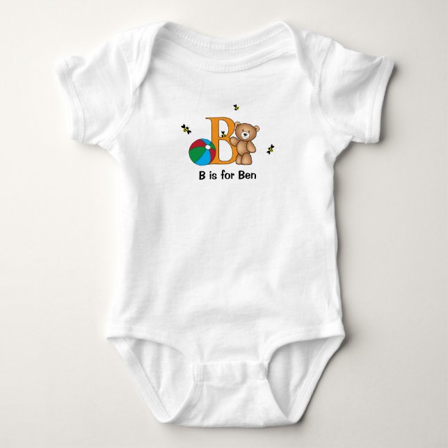 Alphabet B tee for boys - customize with your name (Front)