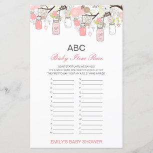 Alphabet Baby Item Baby Shower Game PRINTED
