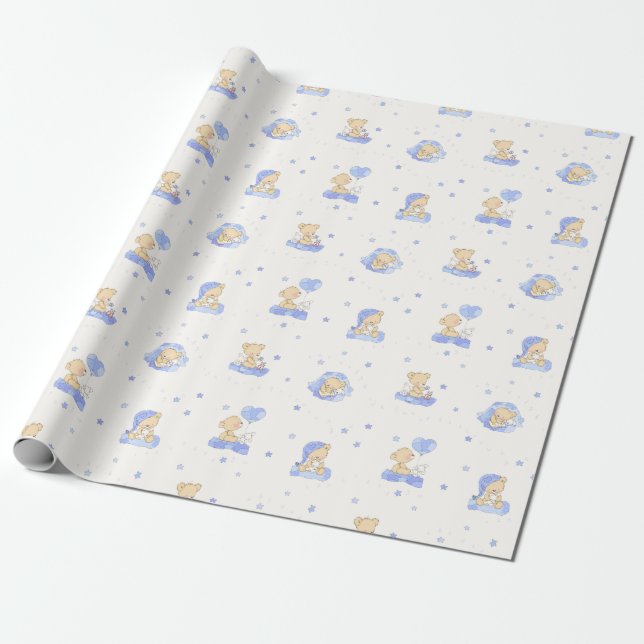 Alphabet Bear Wrapping Paper (Unrolled)