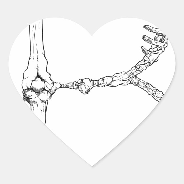 Alphabet Bone Letter B Heart Sticker (Front)