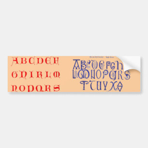 Alphabet  Bumper Sticker