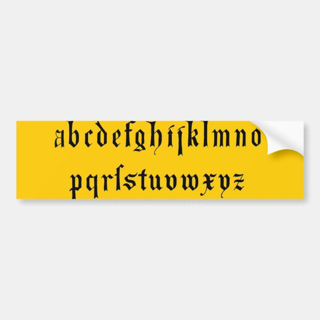 Alphabet  Bumper Sticker (Front)