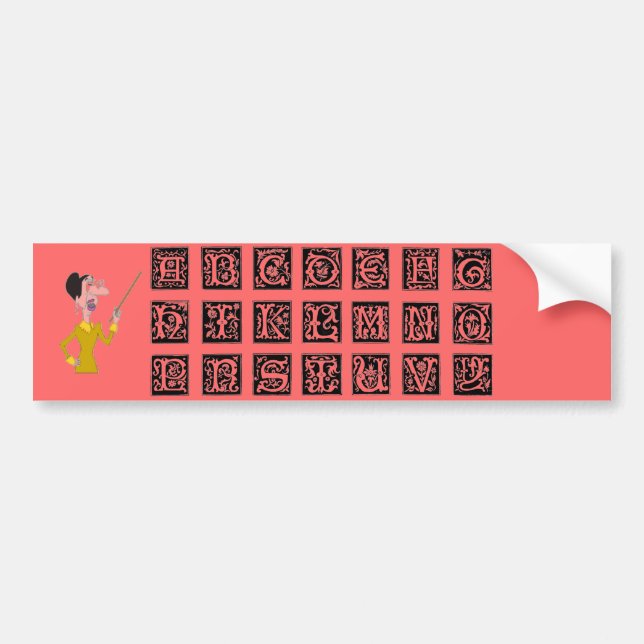 Alphabet  Bumper Sticker (Front)