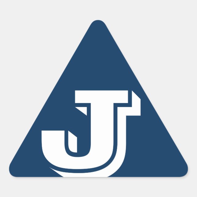 Alphabet by Janz Capital Letter J Police Box Blue Triangle Sticker (Front)