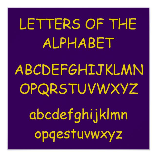Alphabet by Janz Purple ABCs Poster (Front)