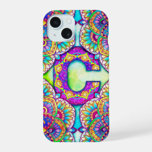 Alphabet C mandala iPhone 15 Case