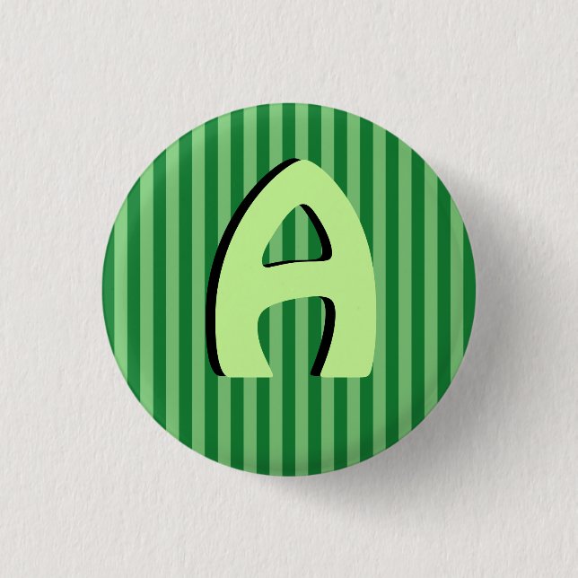 Alphabet Capital Green Lines Button (Front)