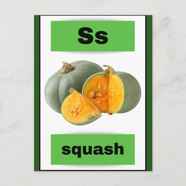 alphabet card(with real picture) holiday postcard (Front)