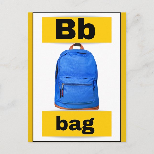 alphabet card(with real picture) holiday postcard (Front)