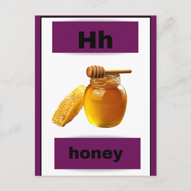 alphabet card(with real picture) holiday postcard (Front)