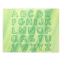 Alphabet Chart Upper Case Letters Yellow Green