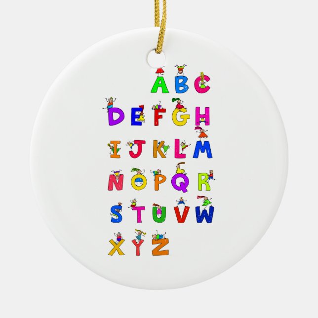 Alphabet Children Ceramic Ornament (Front)