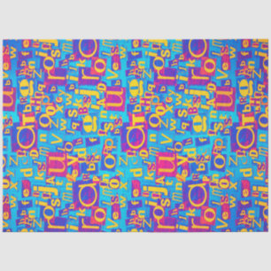 Alphabet collage tissue paper