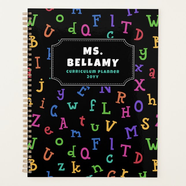 Alphabet coloré Motif enseignant étudiant (Devant)