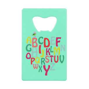 Alphabet Credit Card Bottle Opener
