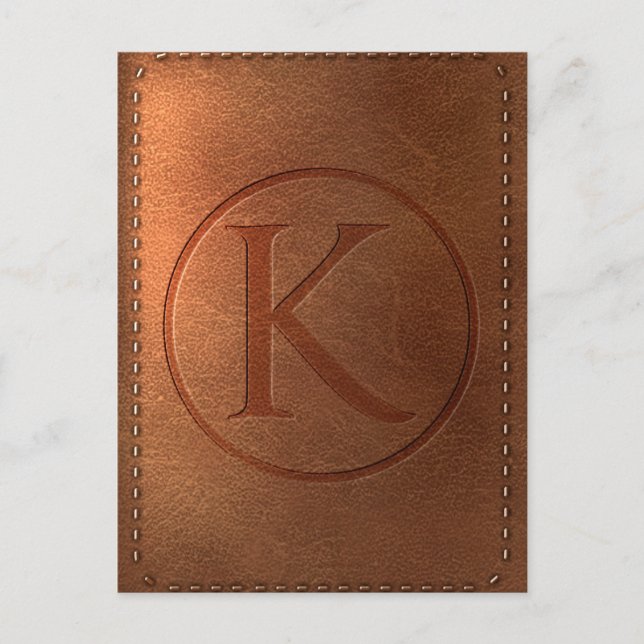 alphabet cuir lettre K Postcard (Front)