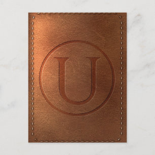 alphabet cuir lettre U Postcard