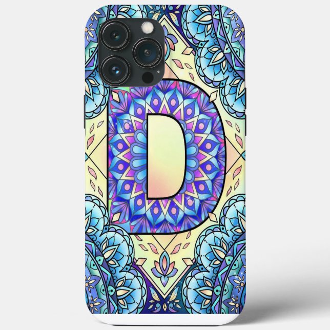 Alphabet D mandala Case-Mate iPhone Case (Back)