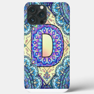 Alphabet D mandala iPhone 13 Pro Max Case