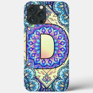 Alphabet D mandala iPhone 13 Pro Max Case