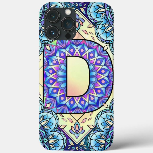 Alphabet D mandala Case-Mate iPhone Case (Back)