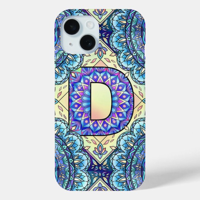 Alphabet D mandala Case-Mate iPhone Case (Back)