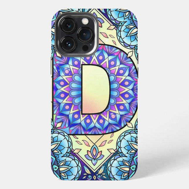 Alphabet D mandala iPhone Case (Back)
