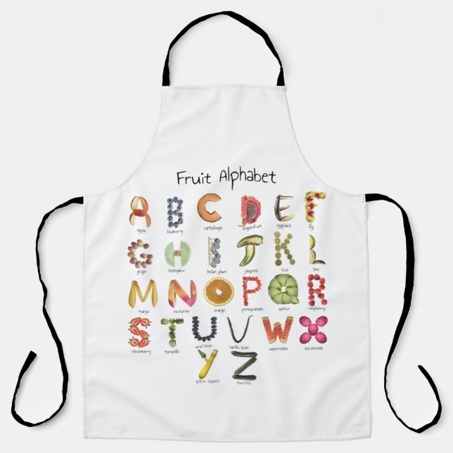 Alphabet de fruits | ABC des fruits | Tablier pour (Recto)