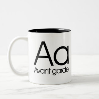 Alphabet de tasse de typographie - avant-garde