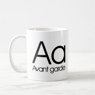 Alphabet de tasse de typographie - avant-garde